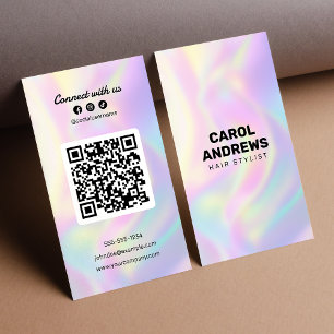 Carte De Visite Reliez-vous Coiffeur holographique propre