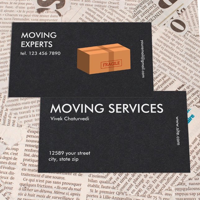 Carte De Visite Relocalisation Moving Company Simple Premium (Moving Company Business Card)