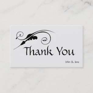 Carte de visite remerciement Elegant Swirl