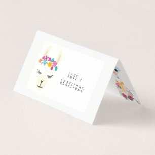 Carte De Visite Remerciement pour Baby Shower Lama Floral