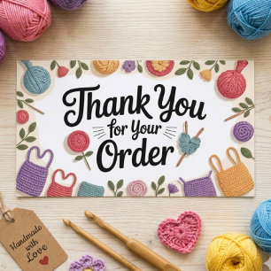 Carte De Visite Remerciement pour petite entreprise de crochet