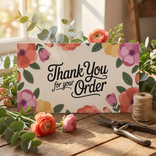 Carte De Visite Remerciement pour petite entreprise florale