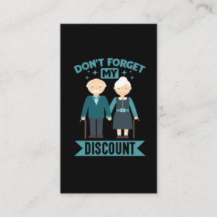 Carte De Visite Remise aux aînés Grand-parents retraités