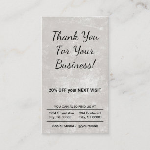 Carte De Visite Remise Merci