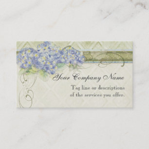 Carte De Visite Remous bleu floral de fleurs d'hortensia de