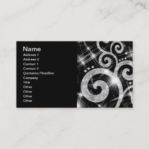 Carte De Visite Remous élégant de parties scintillantes d'argent