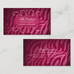 Carte De Visite Remous élégant d'impression et de bijou de zèbre