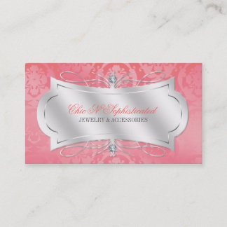 Carte De Visite Remous rose somptueux de damassé de diamant