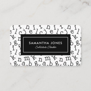 Carte De Visite Remplacement de l'alphabet Jouer Information du co