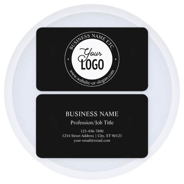Carte De Visite Remplacement de logo facile et texte personnalisab (Créateur téléchargé)