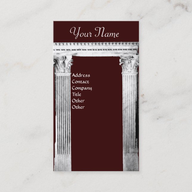 Carte De Visite RENAISSANCE GATE Architecture classique Brown (Devant)