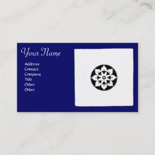 Carte De Visite RENAISSANCE HARMONIE Bleu Blanc Géométrique Floral