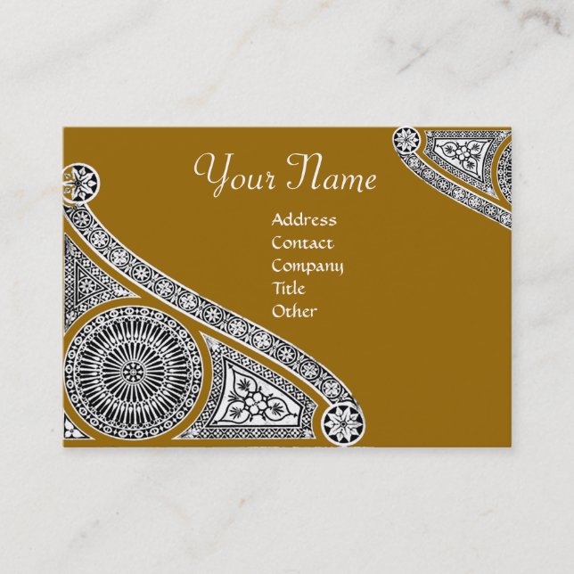 Carte De Visite RENAISSANCE Monogramme 2 jaune (Devant)