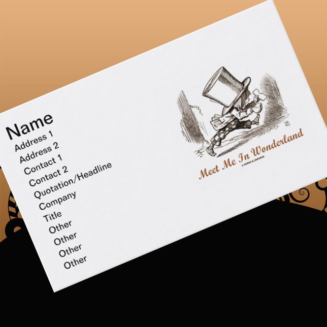 Carte De Visite Rencontrez-Moi Au Pays Des Merveilles (Coup De Cha (Let your wry Wonderland attitude shine the next time you  introduce yourself with this biz card)
