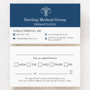 Carte De Visite Rendez-vous au cabinet de dermatologie