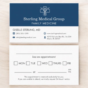 Carte De Visite Rendez-vous au cabinet de médecin de pratique fami