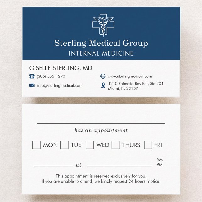 Carte De Visite Rendez-vous au cabinet de médecine interne (Créateur téléchargé)
