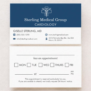 Carte De Visite Rendez-vous au cabinet du cardiologue