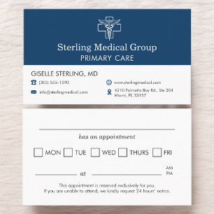 Carte De Visite Rendez-vous au cabinet du docteur Caducée