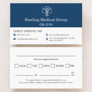 Carte De Visite Rendez-vous au cabinet du médecin gynéco-obstétric