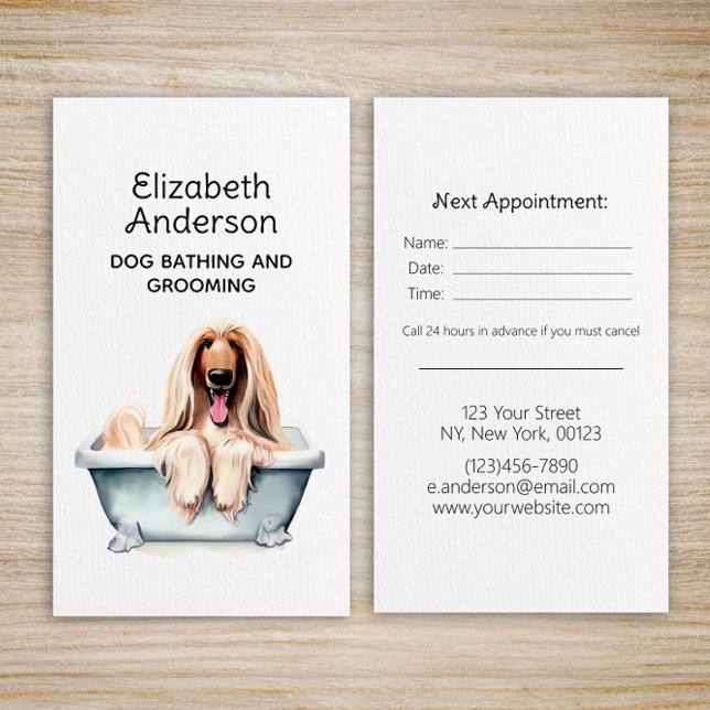 Carte De Visite Rendez-vous chez le chien Groomer Afghan Hound (Créateur téléchargé)