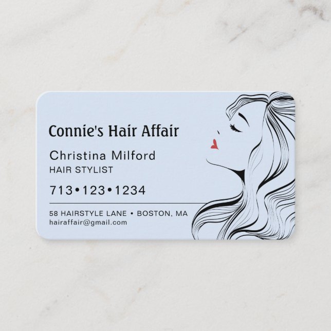 Carte De Visite Rendez-vous chez le coiffeur moderne bleu (Devant)