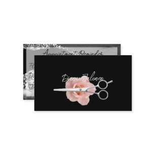 Carte De Visite Rendez-vous chez le coiffeur Rappel Marbre noir