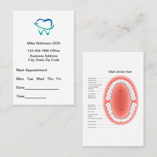 Carte De Visite Rendez-vous chez le dentiste et entreprise de tabl