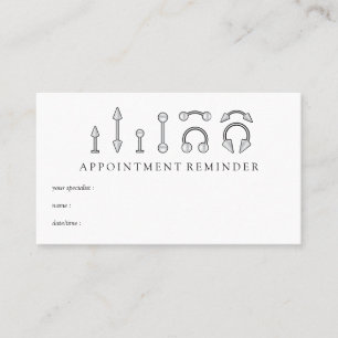 Carte De Visite Rendez-vous de bijoux en argent sterling pour pier