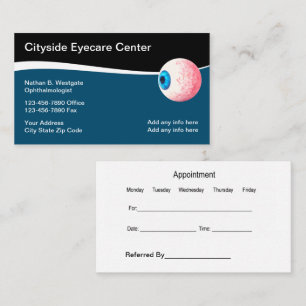 Carte De Visite Rendez-vous de clinique d'ophtalmologie et ophtalm