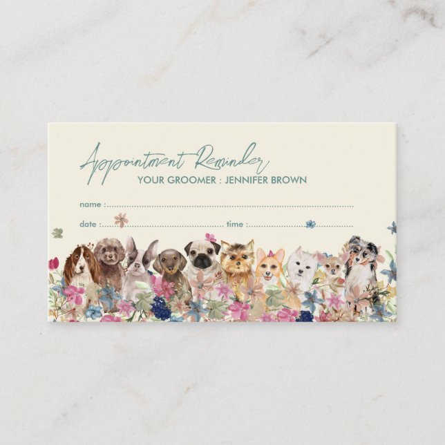Carte De Visite Rendez-vous de l'exploitant du café pour chiens Sa (Devant)