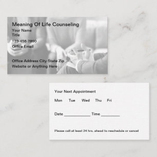 Carte De Visite Rendez-vous de psychothérapie pour le conseil en s