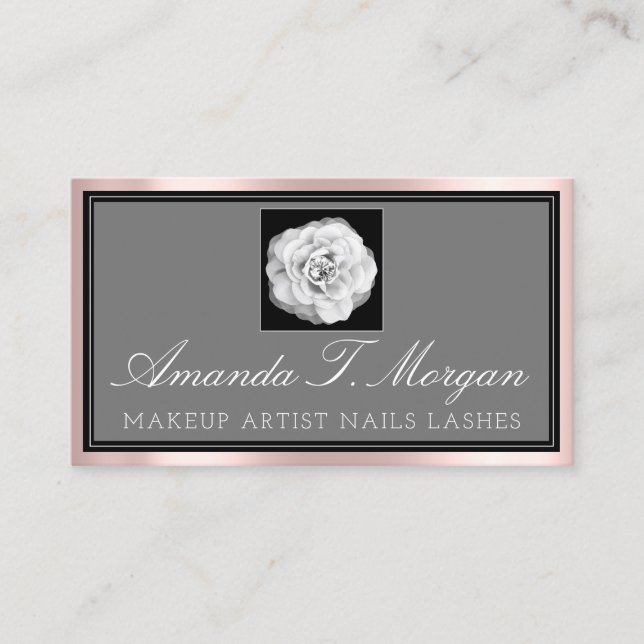Carte De Visite Rendez-vous de Rose de maquillage professionnel ro (Devant)