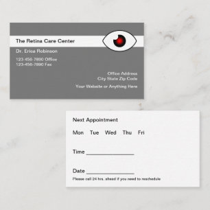 Carte De Visite Rendez-vous de spécialiste en soins oculaires Reti