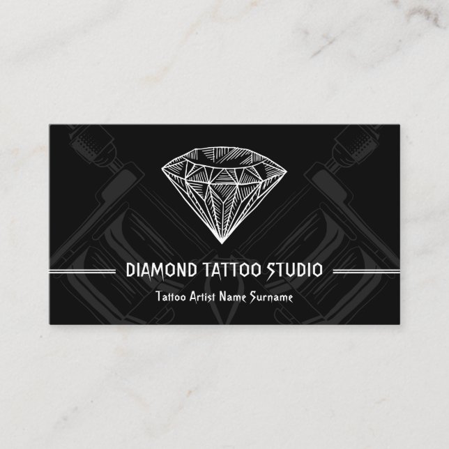Carte De Visite Rendez-vous de tatouage à trait fin (Devant)