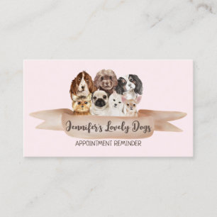 Carte De Visite Rendez-vous de toilettage pour chien Pink Blush