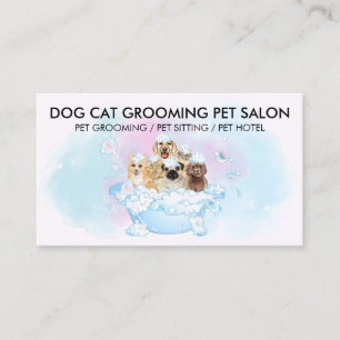 Carte De Visite Rendez-vous de toilettage pour chiens chats eau bl
