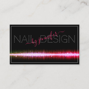 Carte De Visite Rendez-vous élégant au studio à ongles noir ros