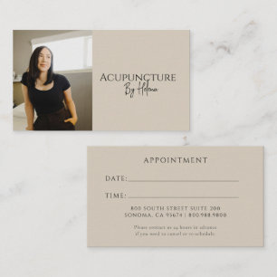 Carte De Visite Rendez-vous photo d'acupuncteur moderne et