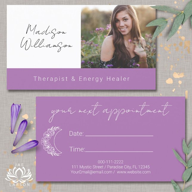 Carte De Visite Rendez-vous photo Esoteric Holistic Modern Moon (Créateur téléchargé)