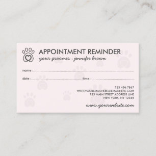 Carte De Visite Rendez-vous pour animaux de compagnie Logo Paw