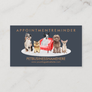 Carte De Visite Rendez-vous pour chiens marron navy