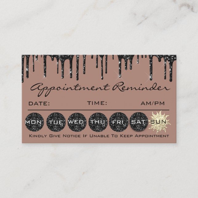 Carte De Visite Rendez-vous pour le maquillage Parties scintillant (Devant)