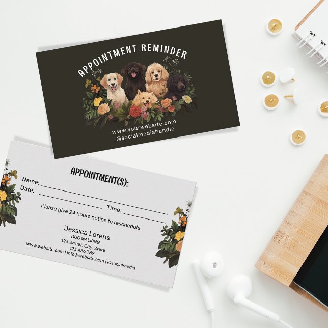 Carte De Visite Rendez-vous pour le soin des animaux de compagnie  (Créateur téléchargé)