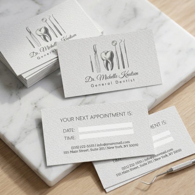 Carte De Visite Rendez-vous professionnel de dentiste  (Créateur téléchargé)