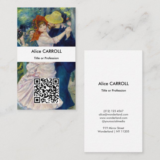 Carte De Visite Renoir - Danse à Bougival - Code QR (Devant / Derrière)