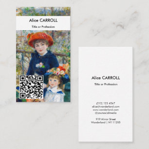 Carte De Visite Renoir - Deux sœurs sur la terrasse - Code QR