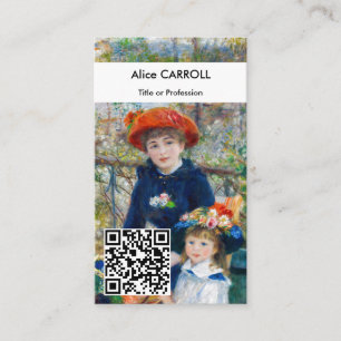 Carte De Visite Renoir - Deux soeurs sur la terrasse - QR Code