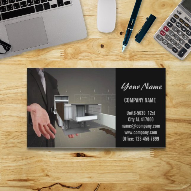 Carte De Visite Rénovation Constructeur architecte (Renovation Construction builder architect Business Card)