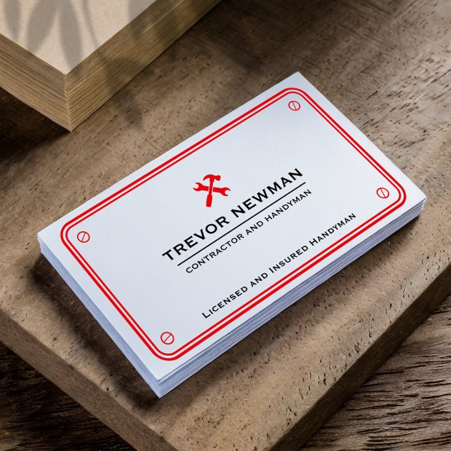 Carte De Visite Rénovation de la plomberie Handyman (Créateur téléchargé)